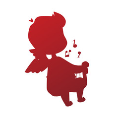 Valentine Day cupid angel cartoon style vector illustration