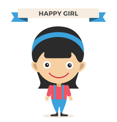 Cute little girl cute vector illustration