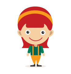 Cute little girl cute vector illustration