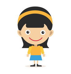 Cute little girl cute vector illustration