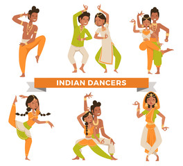 Indian Bollywood couple dancing vector