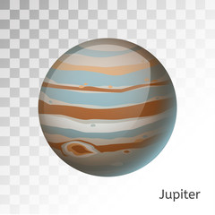 Jupiter planet 3d vector illustration