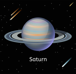 Fototapeta na wymiar Saturn planet 3d vector illustration