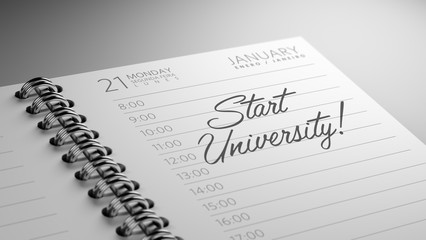 Closeup of a personal calendar setting an important date represe