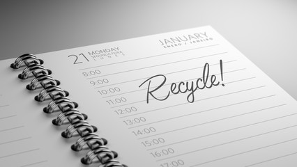 Closeup of a personal calendar setting an important date represe