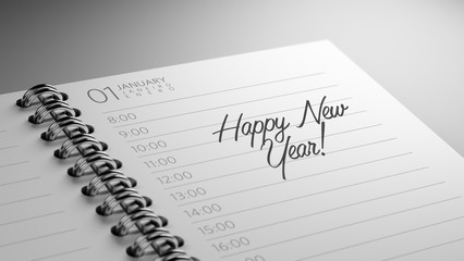 Closeup of a personal calendar setting an important date represe