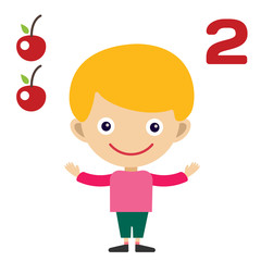 Cartoon boy learning game card