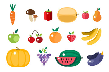 Harvest time food icons illustration