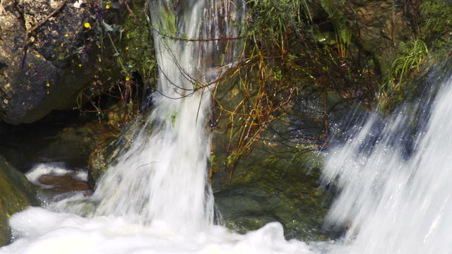 Royalty Free Stock Video Footage of the bottom of a waterfall shot in Israel at 4k with Red.