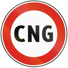 Road sign used in Slovakia - No transit transport natural gas 