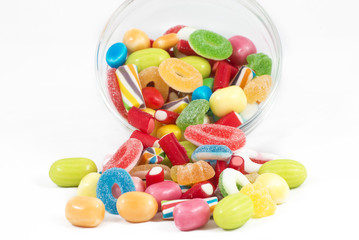 Candies isolated in white background