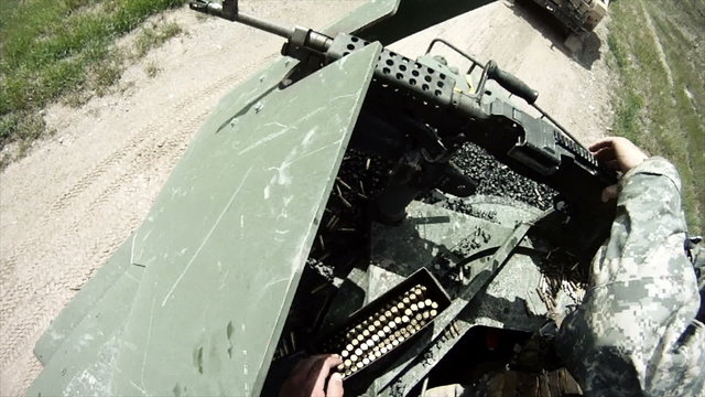 Gunner and driver of humvee switch places