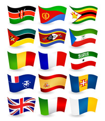 Africa country flying flags set part 4