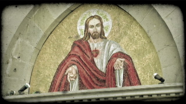 Cathedral Artwork. Vintage stylized video clip.