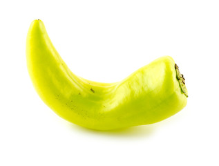 Bright yellow chili pepper studio isolated