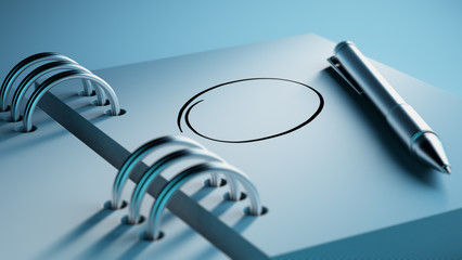 Closeup of a personal agenda setting an important date writing w