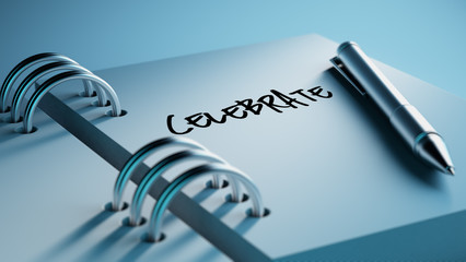 Closeup of a personal agenda setting an important date writing w