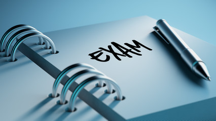 Closeup of a personal agenda setting an important date writing w