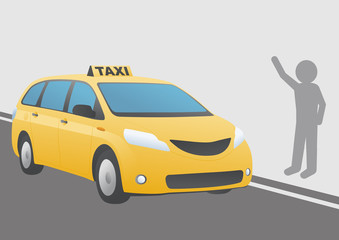 people silhouette who call a taxi, vector illustration