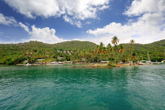 Marigot Bay, Saint Lucia, Caribbean. Marigot Bay is located on the west coast of the Caribbean island of St Lucia.