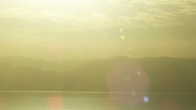 Royalty Free Stock Video Footage of a bright dawn at the Dead Sea shot in Israel at 4k with Red.