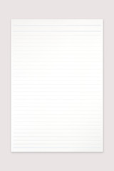 Blank white paper note and line on office table