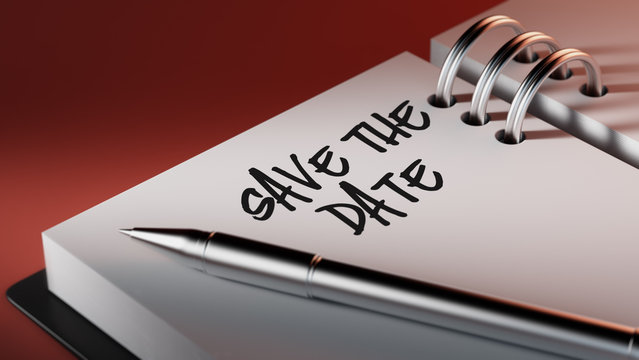 Closeup of a personal agenda setting an important date writing w