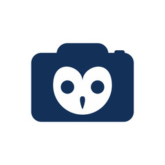 Simple Owl Camera Logo Icon