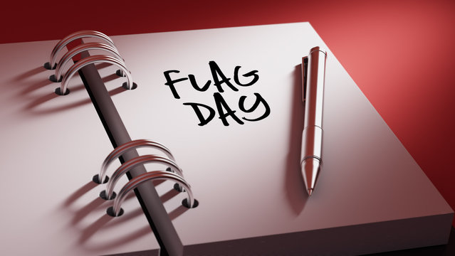 Closeup of a personal agenda setting an important date writing w