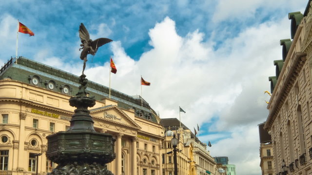 Time-lapse of people at Piccadilly Circus circa October 2011 in London. Cropped.