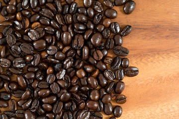 Coffee on grunge wooden background
