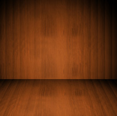 Striped wooden floor and wall background illustration in brown