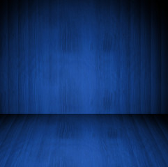 Striped wooden floor and wall background illustration in blue