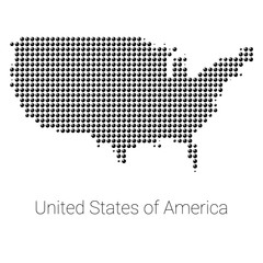 USA Map vector black dotted design