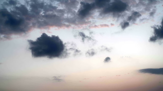 Evening dark cloudy sky blue hour  time lapse  