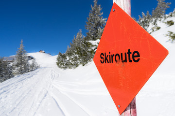 Schild Skiroute