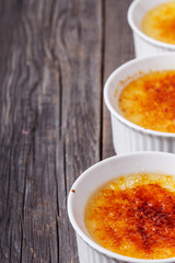 Creme brulee - traditional french vanilla cream dessert.