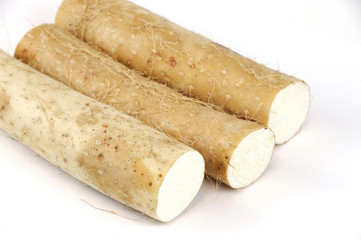 Asia yams on white background