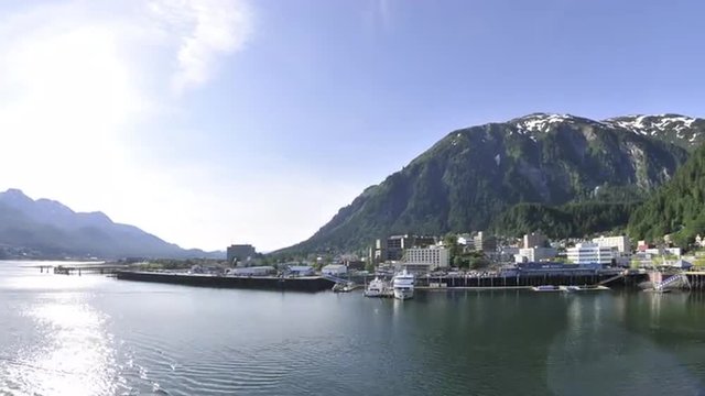 Time lapse view of the Juneau cruise ship port