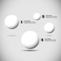 Infographics with group of flying balls