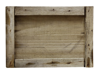 close up of an empty wooden on white background
