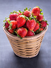 strawberries fresh from garden in basket