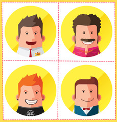 flat style male avatar character design