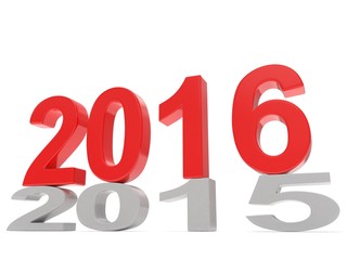 2015-2016 change new year 2016 isolated