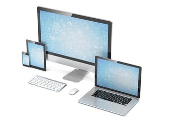 Ultimate web design, laptop, smartphone, tablet, computer, display