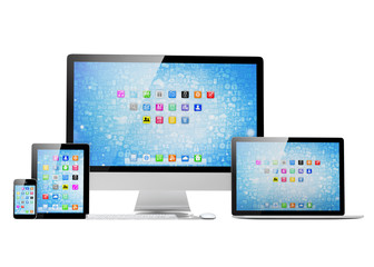 Ultimate web design, laptop, smartphone, tablet, computer, display