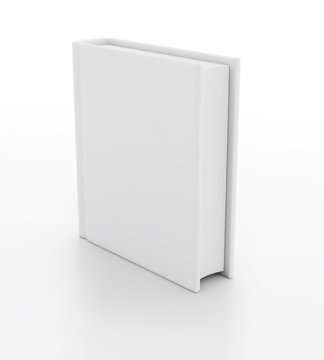 White blank book isolated on white.