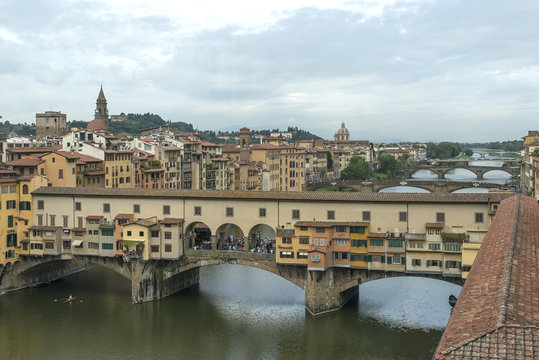 Italy. Florence. Golden bridge