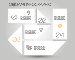origami paper infographic template