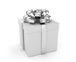 gift box with bows isolated on white